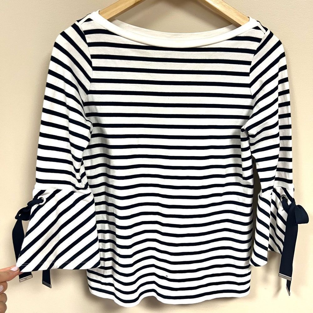 Ralph Lauren navy/ white striped top XS